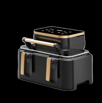 Dual Level Air Fryer Black Gold