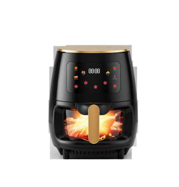 Oval Glass Air Fryer Black